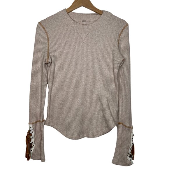 Free People Sweaters - Free People Size: L Womens MOUNTAINEER Long Sleeve Waffle Knit Thermal Sweater